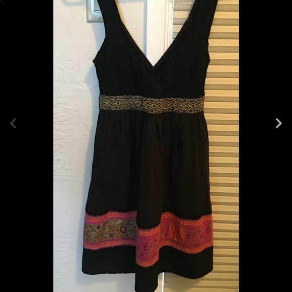 Free People sundress Sz12 Black and pink, crochet - Picture 8 of 8